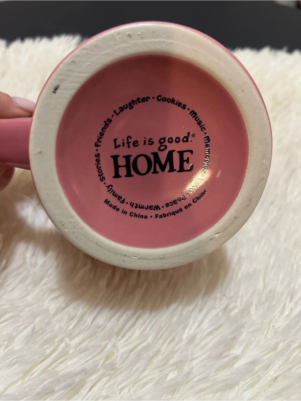 Life Is Good Horse Diner-Style Mug -Rose Pink